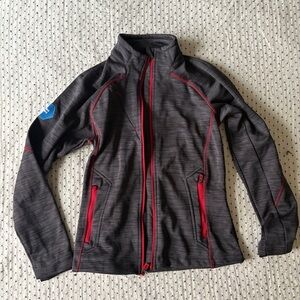Women's Gray and Red Fleece Jacket